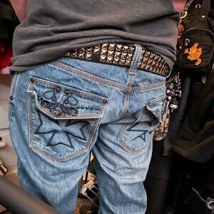 Affliction Men's Blue and Navy Jeans